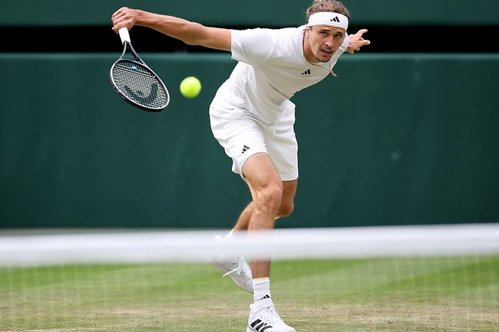 Alexander Zverev est en huitièmes de finale de Wimbledon. © KEYSTONE/EPA/ADAM VAUGHAN