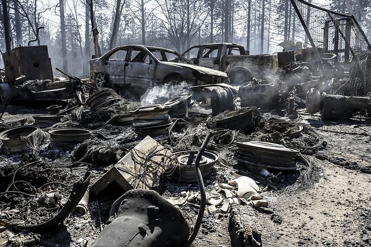 Le Park Fire a déjà ravagé 1500 km2 dans le nord de la Californie. © KEYSTONE/EPA/JOHN G. MABANGLO